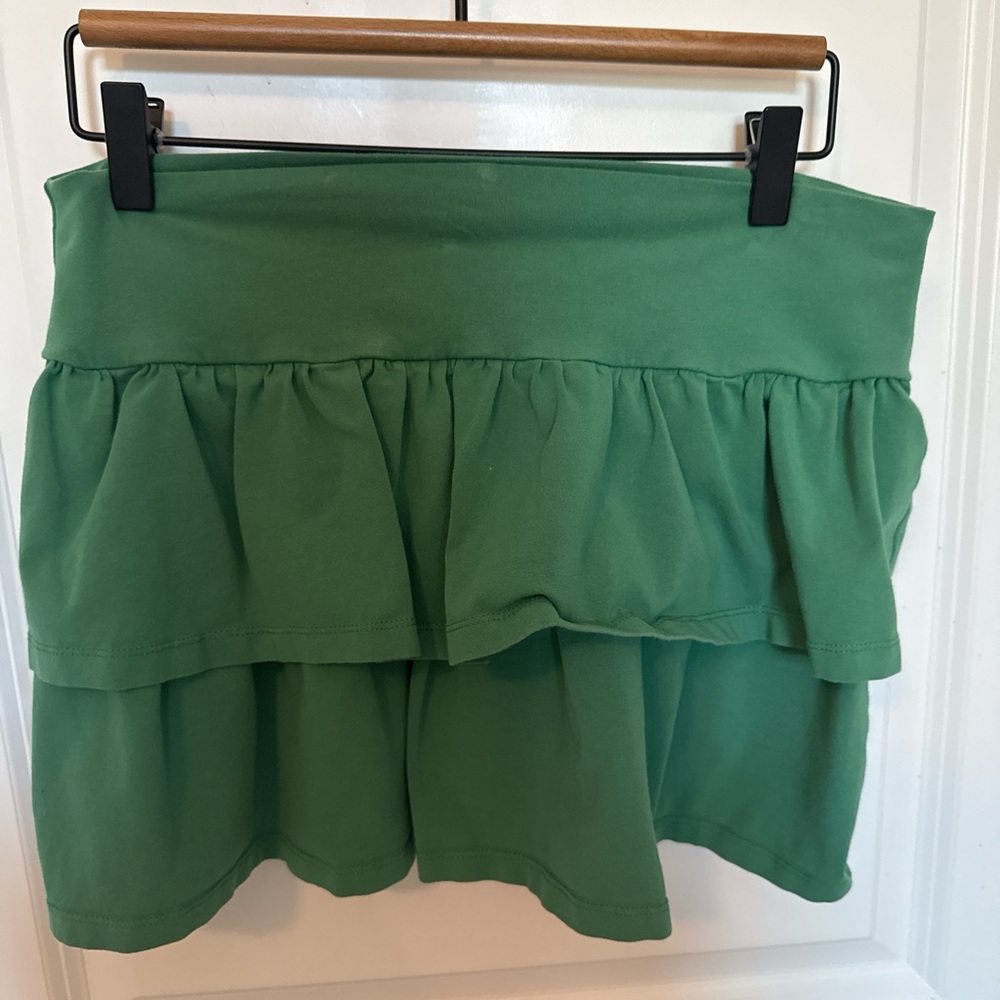 Aritzia Green Tiered Skirt